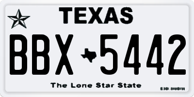 TX license plate BBX5442