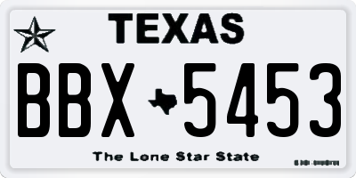 TX license plate BBX5453