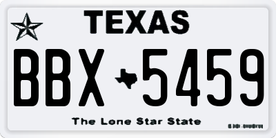 TX license plate BBX5459