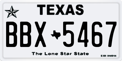 TX license plate BBX5467