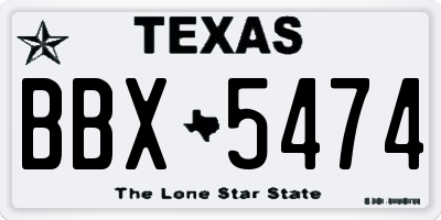 TX license plate BBX5474