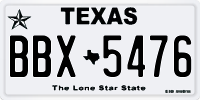 TX license plate BBX5476