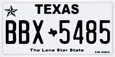 TX license plate BBX5485