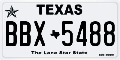 TX license plate BBX5488