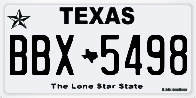 TX license plate BBX5498