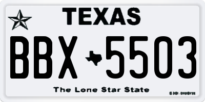 TX license plate BBX5503