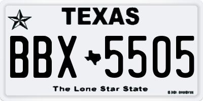 TX license plate BBX5505