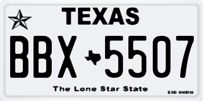 TX license plate BBX5507