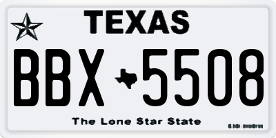 TX license plate BBX5508