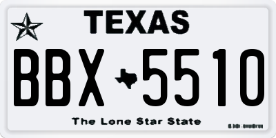 TX license plate BBX5510