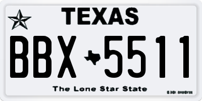 TX license plate BBX5511
