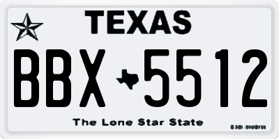 TX license plate BBX5512