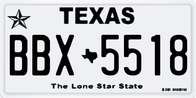 TX license plate BBX5518