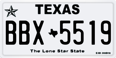 TX license plate BBX5519