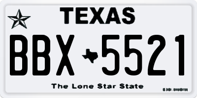 TX license plate BBX5521