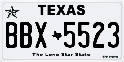 TX license plate BBX5523