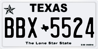 TX license plate BBX5524