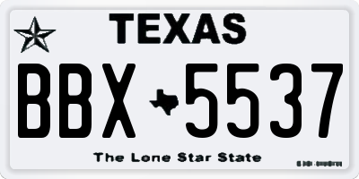 TX license plate BBX5537
