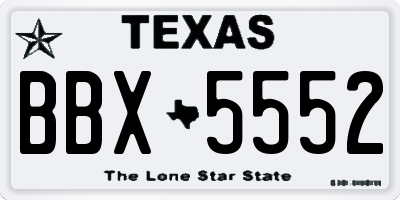 TX license plate BBX5552