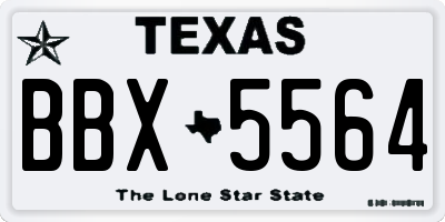 TX license plate BBX5564