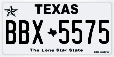 TX license plate BBX5575