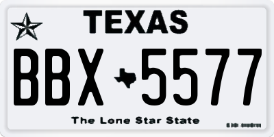 TX license plate BBX5577