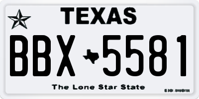 TX license plate BBX5581
