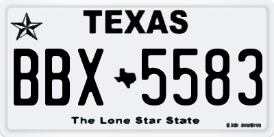 TX license plate BBX5583