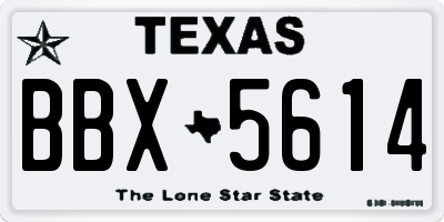 TX license plate BBX5614