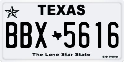 TX license plate BBX5616