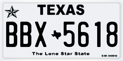 TX license plate BBX5618