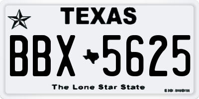 TX license plate BBX5625