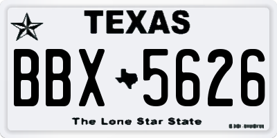 TX license plate BBX5626