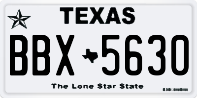 TX license plate BBX5630