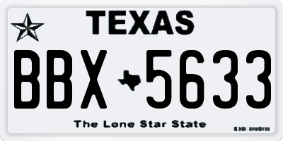 TX license plate BBX5633