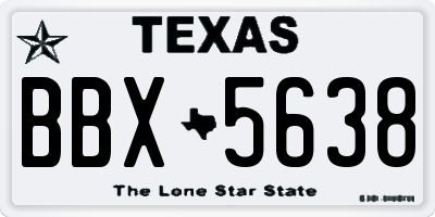 TX license plate BBX5638