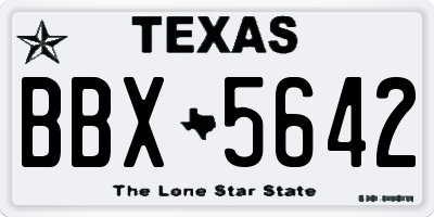TX license plate BBX5642