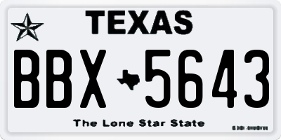 TX license plate BBX5643