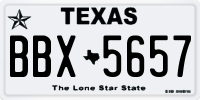 TX license plate BBX5657