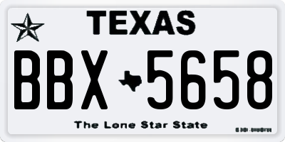 TX license plate BBX5658