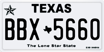 TX license plate BBX5660