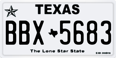 TX license plate BBX5683