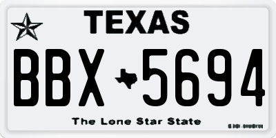 TX license plate BBX5694