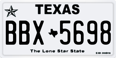 TX license plate BBX5698