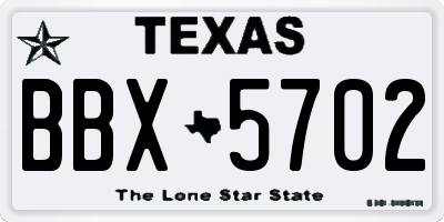 TX license plate BBX5702