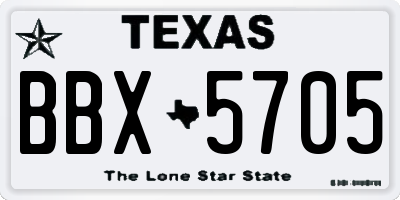 TX license plate BBX5705