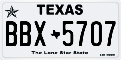 TX license plate BBX5707