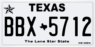 TX license plate BBX5712