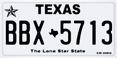 TX license plate BBX5713