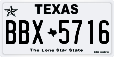 TX license plate BBX5716